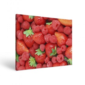 Холст прямоугольный с принтом Ягоды в Новосибирске, 100% ПВХ |  | Тематика изображения на принте: десерт | еда | клубника | красный | малина | сладкое | ягоды
