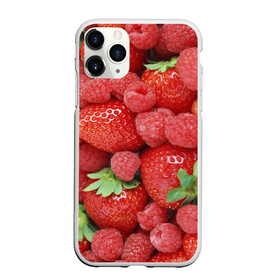 Чехол для iPhone 11 Pro Max матовый с принтом Ягоды в Новосибирске, Силикон |  | десерт | еда | клубника | красный | малина | сладкое | ягоды