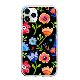 Чехол для iPhone 11 Pro матовый с принтом цветочный принт в Новосибирске, Силикон |  | Тематика изображения на принте: акварель | графика | зелень | лес | лето | листья | принт | рисунок | цветок