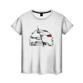 Женская футболка 3D с принтом Бэха в Новосибирске, 100% полиэфир ( синтетическое хлопкоподобное полотно) | прямой крой, круглый вырез горловины, длина до линии бедер | bmw | автомобиль | беха | бмв | о.м.с.к. | транспорт