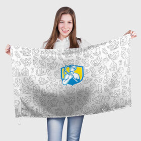 Флаг 3D с принтом Шахтёр в Новосибирске, 100% полиэстер | плотность ткани — 95 г/м2, размер — 67 х 109 см. Принт наносится с одной стороны | горное дело | день шахтера | донбасс | копай добывай | кузбасс | лучший шахтер | уголь | шахта | шахтер
