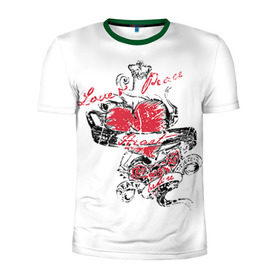 Мужская футболка 3D спортивная с принтом Рок сердца 6 в Новосибирске, 100% полиэстер с улучшенными характеристиками | приталенный силуэт, круглая горловина, широкие плечи, сужается к линии бедра | heart | tattoo | разбитое | сердечко | сердце | тату | татушка