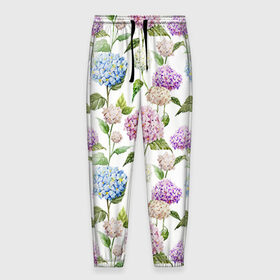 Мужские брюки 3D с принтом Цветы и бабочки 4 в Новосибирске, 100% полиэстер | манжеты по низу, эластичный пояс регулируется шнурком, по бокам два кармана без застежек, внутренняя часть кармана из мелкой сетки | акварель | нежный | паттерн | цветочек | цветочный