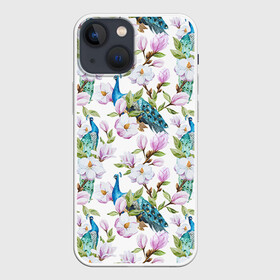 Чехол для iPhone 13 mini с принтом Цветы и бабочки 6 в Новосибирске,  |  | акварель | нежный | паттерн | цветочек | цветочный