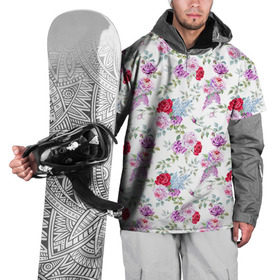 Накидка на куртку 3D с принтом Цветы и бабочки 8 в Новосибирске, 100% полиэстер |  | Тематика изображения на принте: акварель | бабочка | нежный | рисунок | роза | сирень | цветочек | цветочный | цветы
