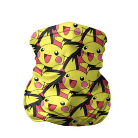 Бандана-труба 3D с принтом Pikachu в Новосибирске, 100% полиэстер, ткань с особыми свойствами — Activecool | плотность 150‒180 г/м2; хорошо тянется, но сохраняет форму | pikachu | pokeboll | pokemon | пикачу | покеболл | покемон