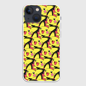 Чехол для iPhone 13 mini с принтом Pikachu в Новосибирске,  |  | pikachu | pokeboll | pokemon | пикачу | покеболл | покемон