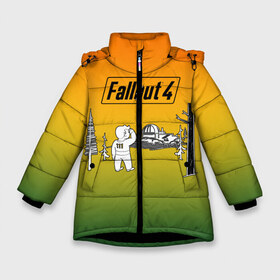 Зимняя куртка для девочек 3D с принтом Волт-бой 111 Fallout 4 в Новосибирске, ткань верха — 100% полиэстер; подклад — 100% полиэстер, утеплитель — 100% полиэстер. | длина ниже бедра, удлиненная спинка, воротник стойка и отстегивающийся капюшон. Есть боковые карманы с листочкой на кнопках, утяжки по низу изделия и внутренний карман на молнии. 

Предусмотрены светоотражающий принт на спинке, радужный светоотражающий элемент на пуллере молнии и на резинке для утяжки. | Тематика изображения на принте: fallout 4 | vault boy | волт бой | фаллаут