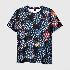Мужская футболка 3D с принтом Ежевика в Новосибирске, 100% полиэфир | прямой крой, круглый вырез горловины, длина до линии бедер | фото | ягоды