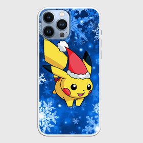 Чехол для iPhone 13 Pro Max с принтом Новогодний Пикачу в Новосибирске,  |  | pikachu | pokeboll | pokemon | зима | новый год | пикачу | покеболл | покемон | снежинки