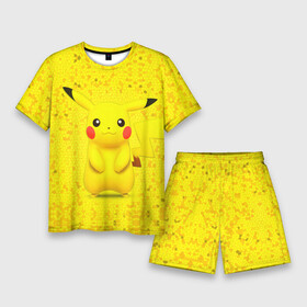 Мужской костюм с шортами 3D с принтом Pikachu в Новосибирске,  |  | pikachu | pokeboll | pokemon | пикачу | покеболл | покемон