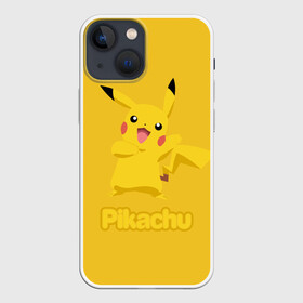 Чехол для iPhone 13 mini с принтом Жёлтый Пика в Новосибирске,  |  | pikachu | pokeboll | pokemon | пикачу | покеболл | покемон