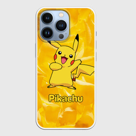 Чехол для iPhone 13 Pro с принтом Пикачу на золотом фоне в Новосибирске,  |  | Тематика изображения на принте: pikachu | pokeboll | pokemon | пикачу | покеболл | покемон