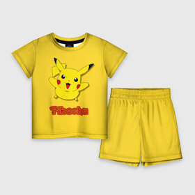 Детский костюм с шортами 3D с принтом Pikachu в Новосибирске,  |  | pikachu | pokeboll | pokemon | пикачу | покеболл | покемон