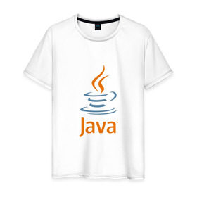 Мужская футболка хлопок с принтом Java в Новосибирске, 100% хлопок | прямой крой, круглый вырез горловины, длина до линии бедер, слегка спущенное плечо. | java
