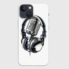 Чехол для iPhone 13 mini с принтом Диджей в Новосибирске,  |  | dj | klub | music | диджей | клуб | микрофон | музыка | наушники