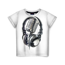 Детская футболка 3D с принтом Диджей в Новосибирске, 100% гипоаллергенный полиэфир | прямой крой, круглый вырез горловины, длина до линии бедер, чуть спущенное плечо, ткань немного тянется | dj | klub | music | диджей | клуб | микрофон | музыка | наушники
