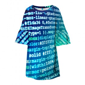Детское платье 3D с принтом Программирование 7 в Новосибирске, 100% полиэстер | прямой силуэт, чуть расширенный к низу. Круглая горловина, на рукавах — воланы | Тематика изображения на принте: день программиста | код | подарок | праздник | программист