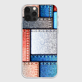 Чехол для iPhone 12 Pro Max с принтом Джинсовый стиль в Новосибирске, Силикон |  | Тематика изображения на принте: заплатки | разноцветный | текстура | ткань
