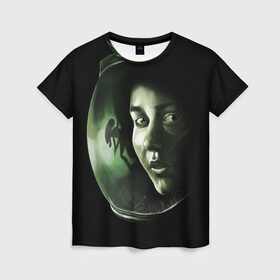 Женская футболка 3D с принтом Чужой в Новосибирске, 100% полиэфир ( синтетическое хлопкоподобное полотно) | прямой крой, круглый вырез горловины, длина до линии бедер | alien | aliens | cinema | film | predator | фильм | чужой