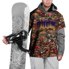 Накидка на куртку 3D с принтом Doom. Все монстры (pixel art) в Новосибирске, 100% полиэстер |  | 