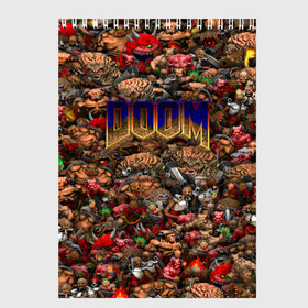 Скетчбук с принтом Doom Все монстры (pixel art) в Новосибирске, 100% бумага
 | 48 листов, плотность листов — 100 г/м2, плотность картонной обложки — 250 г/м2. Листы скреплены сверху удобной пружинной спиралью | Тематика изображения на принте: 