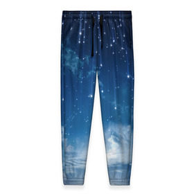 Женские брюки 3D с принтом Звездное небо в Новосибирске, полиэстер 100% | прямой крой, два кармана без застежек по бокам, с мягкой трикотажной резинкой на поясе и по низу штанин. В поясе для дополнительного комфорта — широкие завязки | вселенная | галактика | звезды | небо | ночь