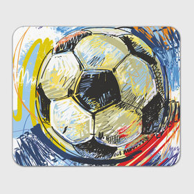Коврик прямоугольный с принтом Рисованный футбольный мяч в Новосибирске, натуральный каучук | размер 230 х 185 мм; запечатка лицевой стороны | игра | мяч | разводы | спорт | футбол | футбольный