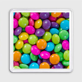Магнит 55*55 с принтом Конфетки в Новосибирске, Пластик | Размер: 65*65 мм; Размер печати: 55*55 мм | вкуснотища | вкусняшки | глазурь | жевачка | карамель | карамельки | конфетки | конфеты | леденец | мармеладки | сахар | сладости