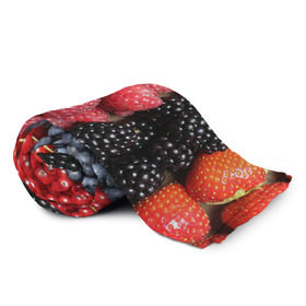 Плед 3D с принтом Сочные ягоды в Новосибирске, 100% полиэстер | закругленные углы, все края обработаны. Ткань не мнется и не растягивается | богатый урожай | брусника | ерга | земляника | клубника | клюква | малина | морожка | облепиха | рябина | смородина | сок | сочные плоды | фрукты | черника | черноплодка | шиповник | ягоды