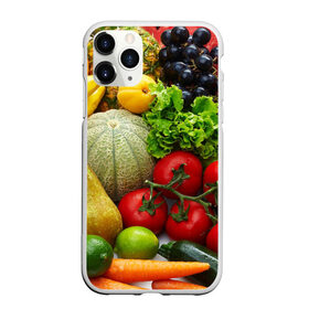 Чехол для iPhone 11 Pro Max матовый с принтом Богатый урожай в Новосибирске, Силикон |  | Тематика изображения на принте: апельсин | баклажан | банан | богатый урожай | виноград | горох | еда | кабачок | капуста | картофель | лимон | морковь | овощи | огурец | перец | персик | помидор | слива | сочные плоды | томат | тыква