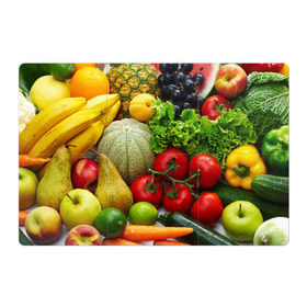 Магнитный плакат 3Х2 с принтом Богатый урожай в Новосибирске, Полимерный материал с магнитным слоем | 6 деталей размером 9*9 см | апельсин | баклажан | банан | богатый урожай | виноград | горох | еда | кабачок | капуста | картофель | лимон | морковь | овощи | огурец | перец | персик | помидор | слива | сочные плоды | томат | тыква