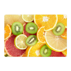 Магнитный плакат 3Х2 с принтом Сочные фрукты в Новосибирске, Полимерный материал с магнитным слоем | 6 деталей размером 9*9 см | апельсин | грейпфрут | десерт | дольки | киви | кусочки фруктов | лайм | лимон | разрез | сечение | фреш | фрукты | цитрусовые