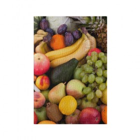 Обложка для паспорта матовая кожа с принтом Спелые фрукты в Новосибирске, натуральная матовая кожа | размер 19,3 х 13,7 см; прозрачные пластиковые крепления | ананас | арбуз | банан | богатый урожай | виноград | горох | груша | еда | капуста | картофель | лук | морковь | овощи | огурец | перец | персик | слива | сочные плоды | томат | фасоль | фрукты | яблоко
