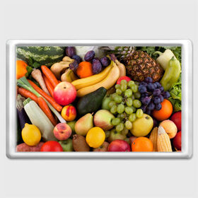 Магнит 45*70 с принтом Спелые фрукты в Новосибирске, Пластик | Размер: 78*52 мм; Размер печати: 70*45 | Тематика изображения на принте: ананас | арбуз | банан | богатый урожай | виноград | горох | груша | еда | капуста | картофель | лук | морковь | овощи | огурец | перец | персик | слива | сочные плоды | томат | фасоль | фрукты | яблоко