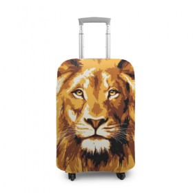 Чехол для чемодана 3D с принтом Король джунглей в Новосибирске, 86% полиэфир, 14% спандекс | двустороннее нанесение принта, прорези для ручек и колес | lion | грива | дикая кошка | добыча | животное | зверь | искусство | картина | клыки | когти | король джунглей | лев | макет | мясо | набросок | портрет | хищник | царь зверей | эскиз