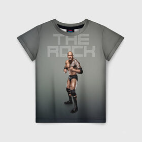 Детская футболка 3D с принтом The Rock WWE в Новосибирске, 100% гипоаллергенный полиэфир | прямой крой, круглый вырез горловины, длина до линии бедер, чуть спущенное плечо, ткань немного тянется | dwayne johnson | the rock | wwe | рестлинг | спорт
