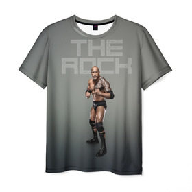 Мужская футболка 3D с принтом The Rock WWE в Новосибирске, 100% полиэфир | прямой крой, круглый вырез горловины, длина до линии бедер | dwayne johnson | the rock | wwe | рестлинг | спорт