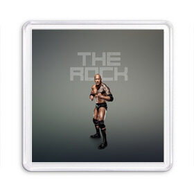 Магнит 55*55 с принтом The Rock WWE в Новосибирске, Пластик | Размер: 65*65 мм; Размер печати: 55*55 мм | dwayne johnson | the rock | wwe | рестлинг | спорт