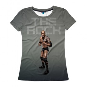 Женская футболка 3D с принтом The Rock WWE в Новосибирске, 100% полиэфир ( синтетическое хлопкоподобное полотно) | прямой крой, круглый вырез горловины, длина до линии бедер | dwayne johnson | the rock | wwe | рестлинг | спорт
