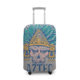 Чехол для чемодана 3D с принтом Aztec Warriors в Новосибирске, 86% полиэфир, 14% спандекс | двустороннее нанесение принта, прорези для ручек и колес | античный | ацтеки | гранж | живопись | культура | майя | орнамент | ретро | старинный | элемент