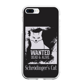 Чехол для iPhone 7Plus/8 Plus матовый с принтом Wanted Cat в Новосибирске, Силикон | Область печати: задняя сторона чехла, без боковых панелей | белое | котик | кошка | надписи | новинки | прикольные | рисунок | черное