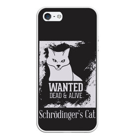 Чехол для iPhone 5/5S матовый с принтом Wanted Cat в Новосибирске, Силикон | Область печати: задняя сторона чехла, без боковых панелей | Тематика изображения на принте: белое | котик | кошка | надписи | новинки | прикольные | рисунок | черное