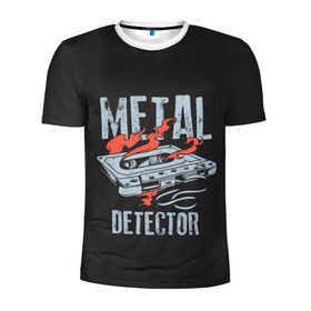 Мужская футболка 3D спортивная с принтом Metal Detector в Новосибирске, 100% полиэстер с улучшенными характеристиками | приталенный силуэт, круглая горловина, широкие плечи, сужается к линии бедра | metal | кровь | метал | мызыка | новинки | рок | тяжелый | череп