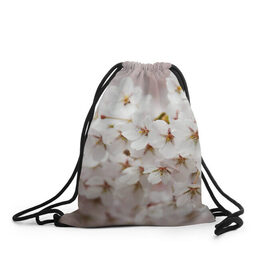Рюкзак-мешок 3D с принтом Весеннее цветение в Новосибирске, 100% полиэстер | плотность ткани — 200 г/м2, размер — 35 х 45 см; лямки — толстые шнурки, застежка на шнуровке, без карманов и подкладки | белый | весна | лепестки | прикольные картинки | цветочки | цветы