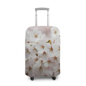 Чехол для чемодана 3D с принтом Весеннее цветение в Новосибирске, 86% полиэфир, 14% спандекс | двустороннее нанесение принта, прорези для ручек и колес | белый | весна | лепестки | прикольные картинки | цветочки | цветы