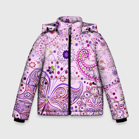 Зимняя куртка для мальчиков 3D с принтом Lady Butterfly в Новосибирске, ткань верха — 100% полиэстер; подклад — 100% полиэстер, утеплитель — 100% полиэстер | длина ниже бедра, удлиненная спинка, воротник стойка и отстегивающийся капюшон. Есть боковые карманы с листочкой на кнопках, утяжки по низу изделия и внутренний карман на молнии. 

Предусмотрены светоотражающий принт на спинке, радужный светоотражающий элемент на пуллере молнии и на резинке для утяжки | Тематика изображения на принте: винтаж | воздушный | индийские | кружева | новинки | узор | цветок | цветочный | этнические