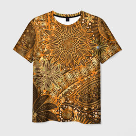 Мужская футболка 3D с принтом Коллекция Edition в Новосибирске, 100% полиэфир | прямой крой, круглый вырез горловины, длина до линии бедер | винтаж | воздушный | индийские | кружева | новинки | узор | цветок | цветочный | этнические