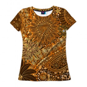 Женская футболка 3D с принтом Коллекция Edition в Новосибирске, 100% полиэфир ( синтетическое хлопкоподобное полотно) | прямой крой, круглый вырез горловины, длина до линии бедер | винтаж | воздушный | индийские | кружева | новинки | узор | цветок | цветочный | этнические