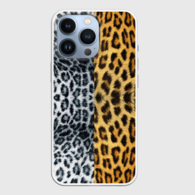 Чехол для iPhone 13 Pro с принтом Леопард Снежный Барс в Новосибирске,  |  | textures | барс | животное | леопард | пятна | снежный | текстура | чёрное с белым